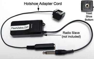 Female Hotshoe to Inexpensive Radio Slave Adapter Cable
