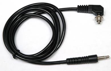 Screwlock PC to Miniphone Plug (1⁄8"  3.5mm) — 1 Meter (3 Feet) Straight Flash Sync Cord