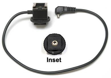 Female Hotshoe to Male PC Connector (with Cord)