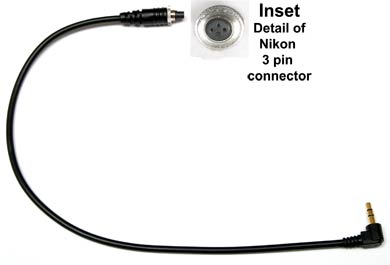 3-Pin Sync Adapter for Nikon and Radio Popper JrX Receiver