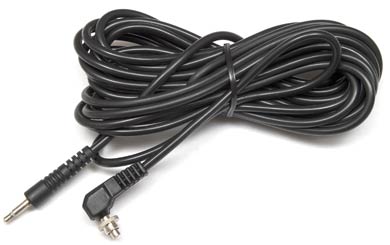 Screwlock PC to Miniphone Plug (1⁄8"  3.5mm) — 5 Meter (16 Feet) Straight Flash Sync Cord
