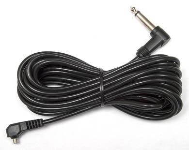 5 Meter (16 Feet) Straight Flash Sync with 1⁄4 Inch (6.3mm) Right Angle Phone Plug (mono)