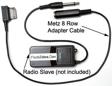 Metz 8 Row Connector to Inexpensive Radio Slave Adapter Cable