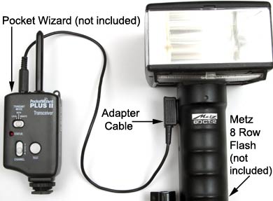 Metz 8 Row Connector to Pocket Wizard, CyberSync or Elinchrom Skyport