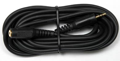 12 Foot (3.6 meter) Extension Cord – stereo (3 conductor–TRS) SubMiniPhone (2.5mm – 3 ⁄ 32")