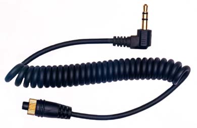 Coiled Shutter Cable - Olympus 3 pin to Pocket Wizard Plus III, and later Multimax